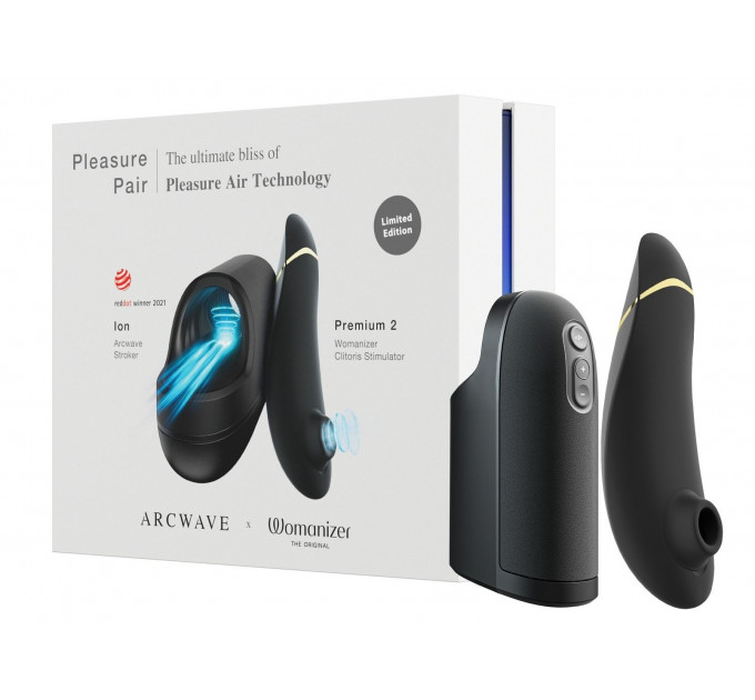 Набір для пар мастурбатор Arcwave Ion + Womanizer Premium 2 Black, Pleasure Pair, чорний