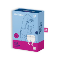 Набір менструальних чашок Satisfyer Feel Secure прозорого кольору, медичний силікон, 2 шт.