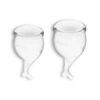 Набір менструальних чашок Satisfyer Feel Secure прозорого кольору, медичний силікон, 2 шт.