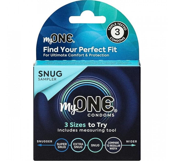 Набор презервативов из 3-х размеров MyONE Snug Sampler, прозрачный