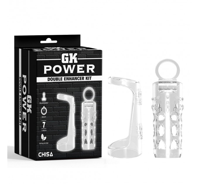 Набор рельефных насадок на член Chisa GK Power Double Enhancer Kit с открытой головкой