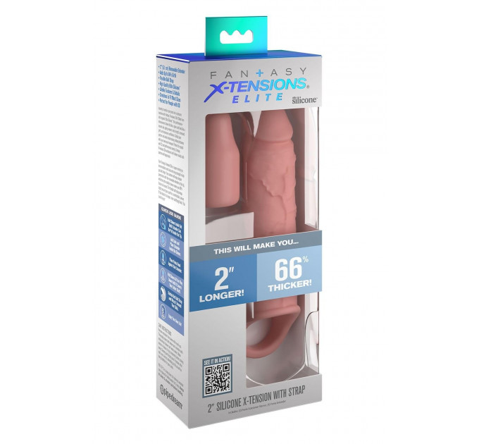 Насадка на пенис Pipedream Fantasy X-tensions Elite бежевая, 21 см