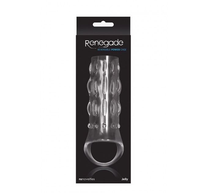 Насадка на пеніс, ребриста з відкритою головкою NS Novelties Renegade Power Cage, прозорий
