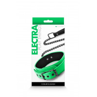 Нашийник з повідцем NS Novelties ELECTRA COLLAR & LEASH GREEN