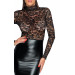 Платье с кружевным верхом Noir Handmade F228 и виниловым низом, черное, XL