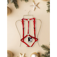 Портупея Candy Hero Star с декоративными элементами в виде звездочек, экокожа, красная