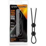 T331085 регульоване ерекційне кільце STAY HARD DOUBLE LOOP BLACK