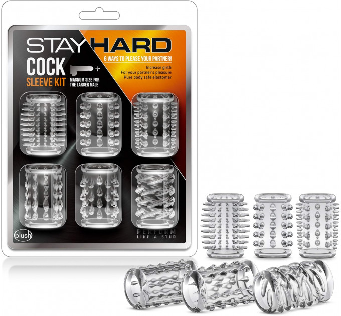 Набір насадок STAY HARD COCK Sleeve KIT CLEAR