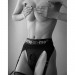Трусики для страпона, XXL, с подвязками для чулок Strap-On-Me черные
