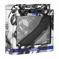 Вибратор большого размера Tom of Finland с ребристым стволом, черный