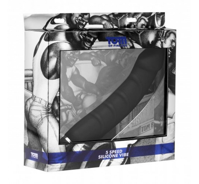 Вібратор великого розміру з ребристим стволом Tom of Finland