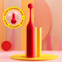 Вібратор для клітора з двома насадками Romp Pop, червоний, 14.3 х 2.4 см