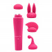 Вибратор для клитора с насадками Chisa Sweet Breeze, розовый, 10 х 2.6 см
