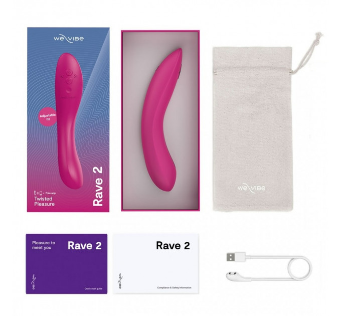 Вібратор для точки G Rave 2 We-Vibe, силіконовий, рожевий, 19.3 х 3 см