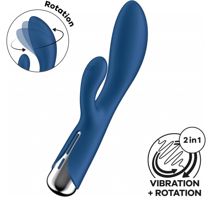 Вибратор кролик с ротацией Satisfyer Spinning Rabbit 1, синий