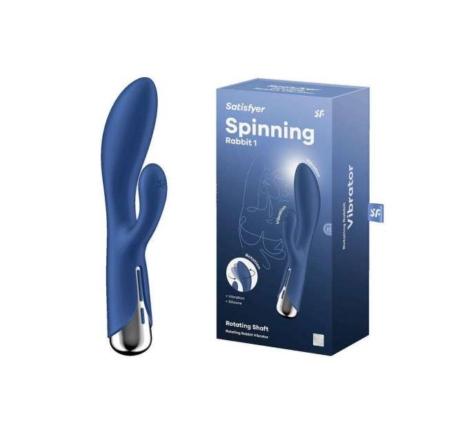 Вибратор кролик с ротацией Satisfyer Spinning Rabbit 1, синий