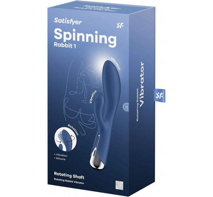 Вибратор кролик с ротацией Satisfyer Spinning Rabbit 1, синий