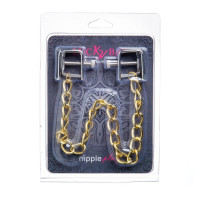 Зажимы на соски квадратные Lucky Bay Nipple play с золотой цепочкой