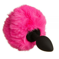 Анальная пробка с помпоном Зайка Silicone, PINK S Анальная пробка с помпоном Зайка Silicone, PINK S