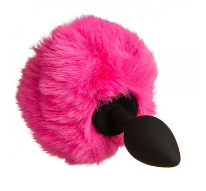 Анальная пробка с помпоном Зайка Silicone, PINK S