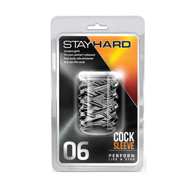 Насадка STAY HARD - COCK SLEEVE 06, CLEAR
