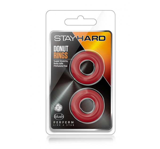 Набор эрекционных колец STAY HARD DONUT RINGS RED