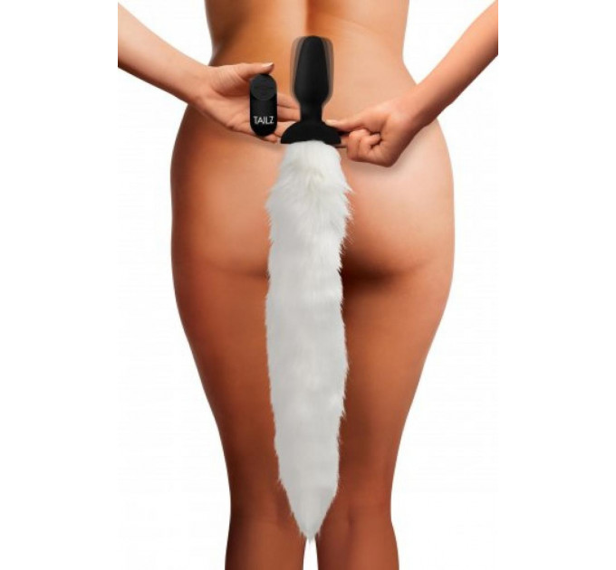 Анальная пробка Vibrating Anal Plug With Fox Tail с хвостом, М