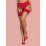 Чулки Obsessive Jolierose stockings red L/XL
