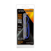 T331084 Регулируемое эрекционное кольцо STAY HARD DOUBLE LOOP BLUE