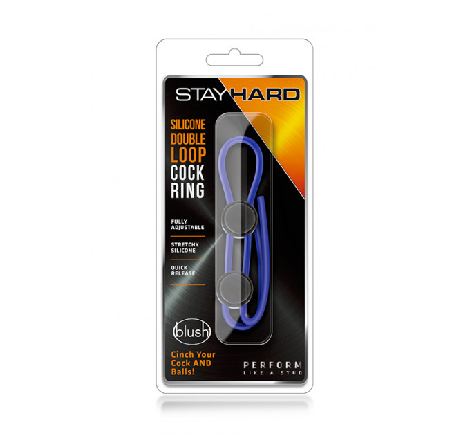 T331084 Регулируемое эрекционное кольцо STAY HARD DOUBLE LOOP BLUE