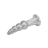 Анальна пробка рельєфна Chisa Dark Muscle 16.5 х 4.2 см Silver, розмір L