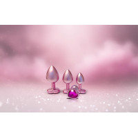 Анальна пробка рожева Dream Toys Gleaming Love з декоративним каменем, М