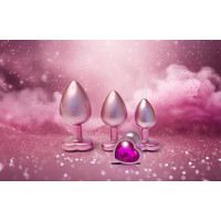 Анальна пробка рожева Dream Toys Gleaming Love з декоративним каменем, М