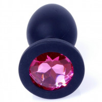 Анальний корок з рожевим каменем, силікон Jewellery