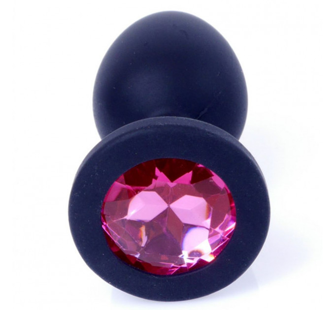 Анальная пробка с розовым камнем, силикон Jewellery