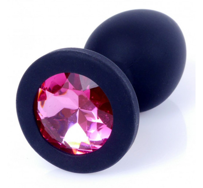 Анальная пробка с розовым камнем, силикон Jewellery