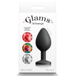 Анальний корок зі знімним каменем GLAMS XCHANGE ROUND MEDIUM