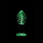 Анальная пробка стеклянная светящаяся NS Novelties FIREFLY GLASS PLUG LARGE CLEAR