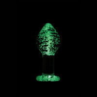 Анальна пробка скляна NS Novelties, що світиться FIREFLY GLASS PLUG LARGE CLEAR