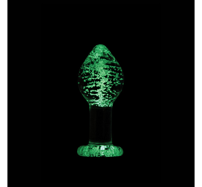 Анальная пробка стеклянная светящаяся NS Novelties FIREFLY GLASS PLUG LARGE CLEAR