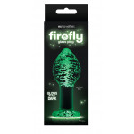Анальная пробка стеклянная светящаяся NS Novelties FIREFLY GLASS PLUG LARGE CLEAR