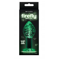 Анальная пробка стеклянная светящаяся NS Novelties FIREFLY GLASS PLUG LARGE CLEAR