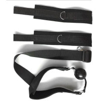Бондаж із фіксацією за спиною Star Night з кляпом та наручниками, чорний, One Size