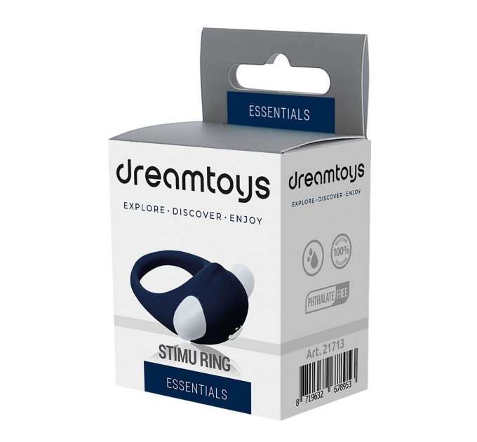 Ерекційне кільце з вібрацією Dream Toys Rings of Love, синій