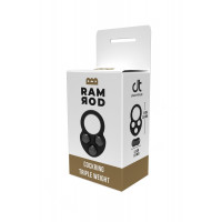 Эрекционное кольцо Dreamtoys RAMROD с тремя утяжелителями, черное