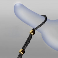 Эрекционное лассо рельефное UPKO, силиконовое, черное, One Size