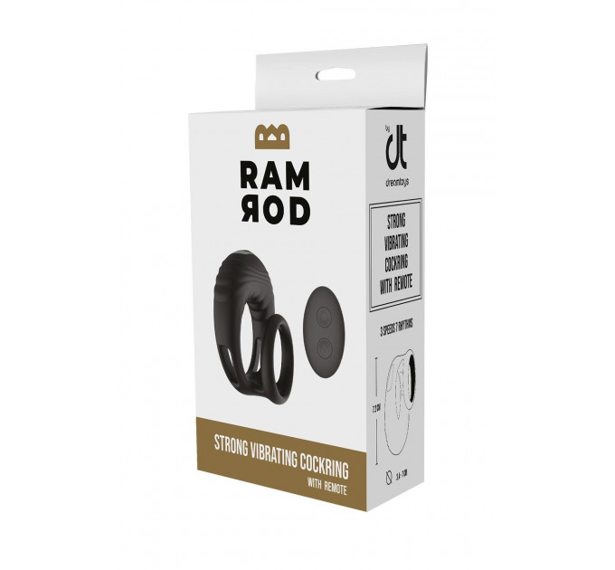 Эрекционное виброкольцо Dreamtoys Ramrod с пультом, черное