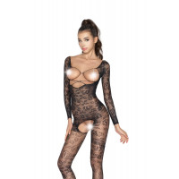 Комбинезон с открытой грудью, черный BS031 Passion S/L