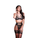 Комплект белья 3PC STRAPPY BRA, GARTER & PANTY SET BLACK, S/M