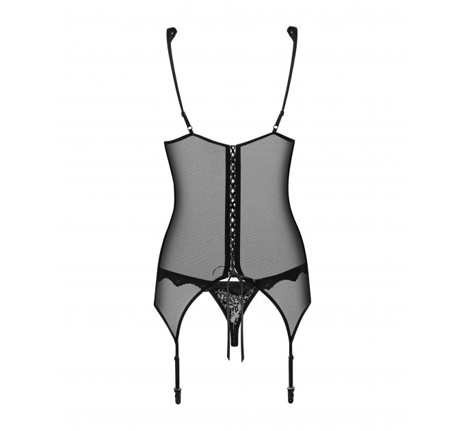 Комплект Emperita corset Obsessive чорний S/M